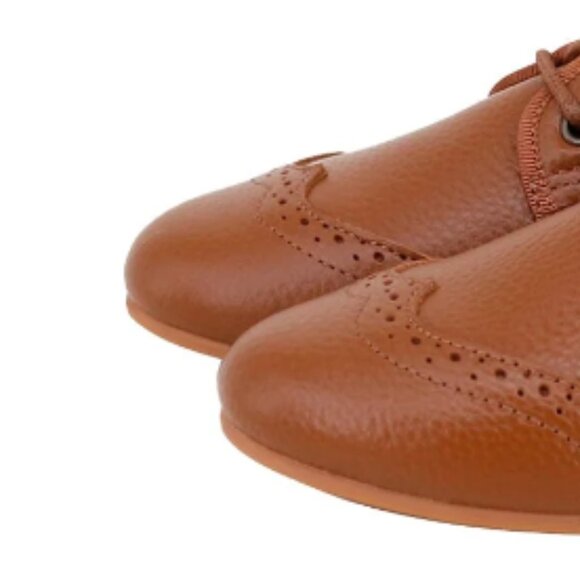 PERROQUET SHOES Boys Wingtip Oxford Leather laced shoes luggage New In Box Sz 27 - Picture 5 of 17